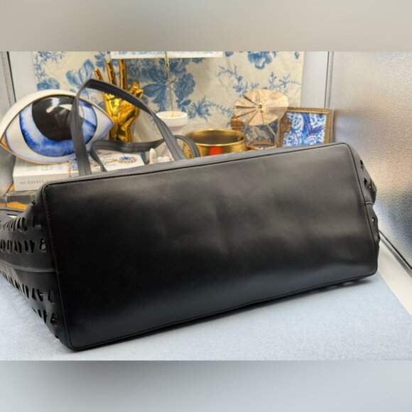 🆕 HUGO 🧿 NWT CHRIS Laser Cut Shoulder Bag Set - Tote Bag & Pouch - Black - Picture 15 of 16